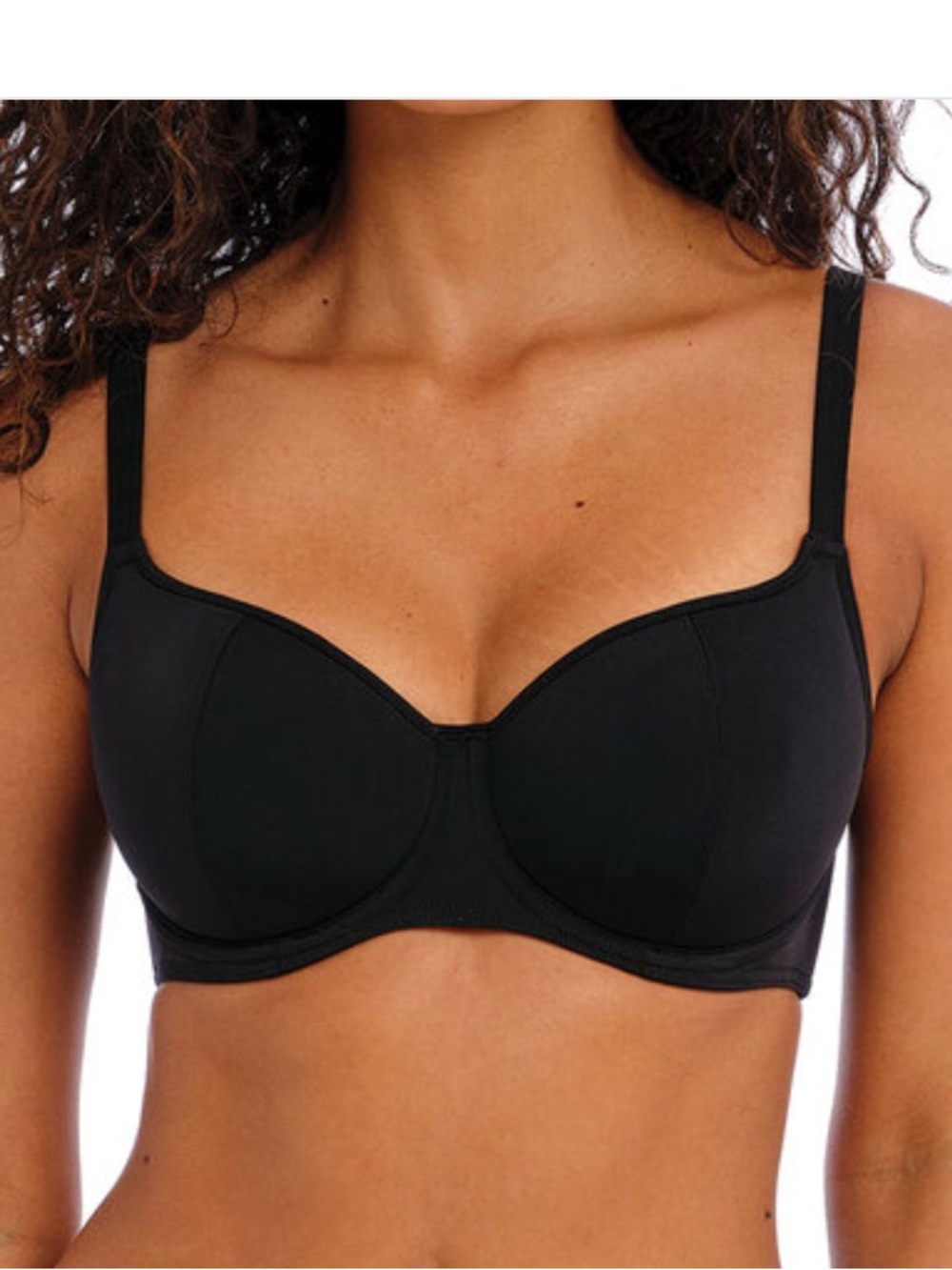 FREYA Jewel Cove Sweetheart Padded Bikini Top, Black, Size 34K, NWT